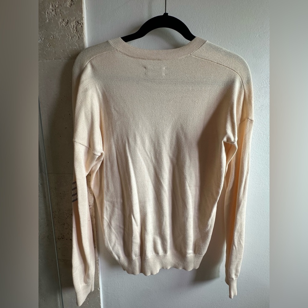 New without tags Size XS ZADIG & VOLTAIRE Army Studded Elbow V-Neck Sweater - Picture 4 of 5